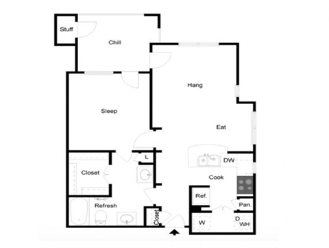 1 bedroom 1 bathroom floorplan